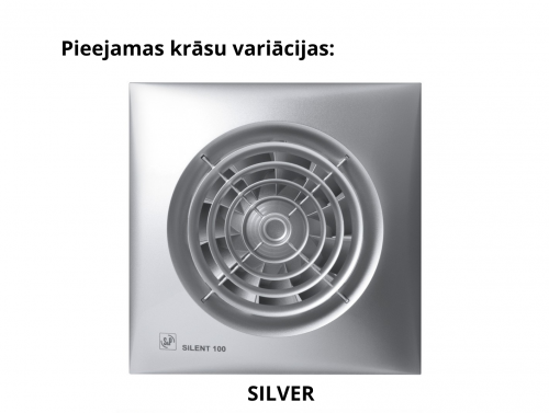 SILENT-100 CRZ ventilatori ir pieejami white un silver krāsās.